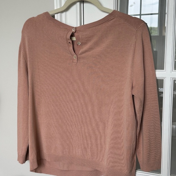 Ann Taylor Sz L muted rose top - Picture 2 of 3